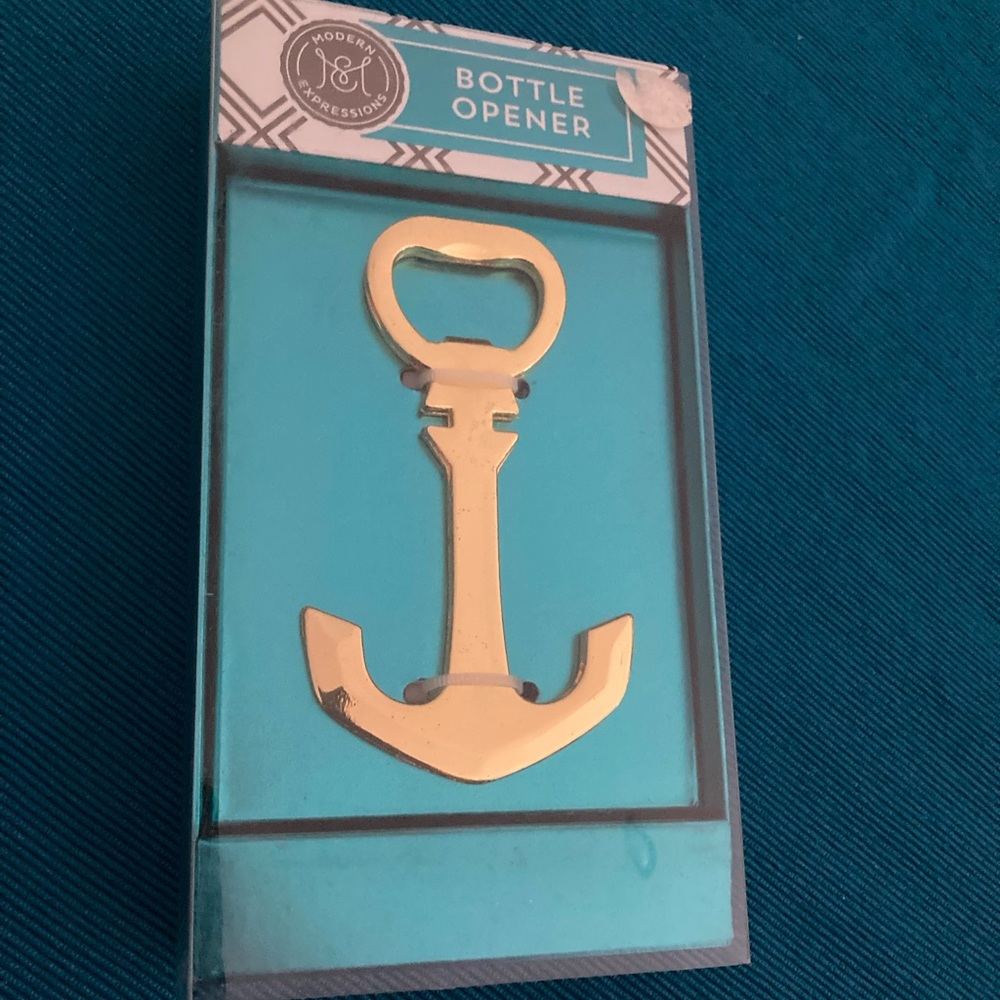 Anchor Shaped Bottle Opener Gold